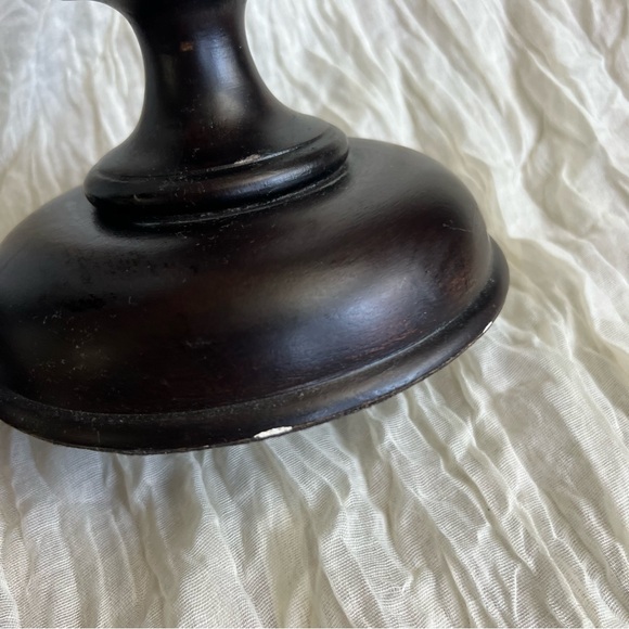 Pottery Barn Bougeoir Large Turned Wood Taper & Pillar Candle Holder Set - Picture 6 of 6